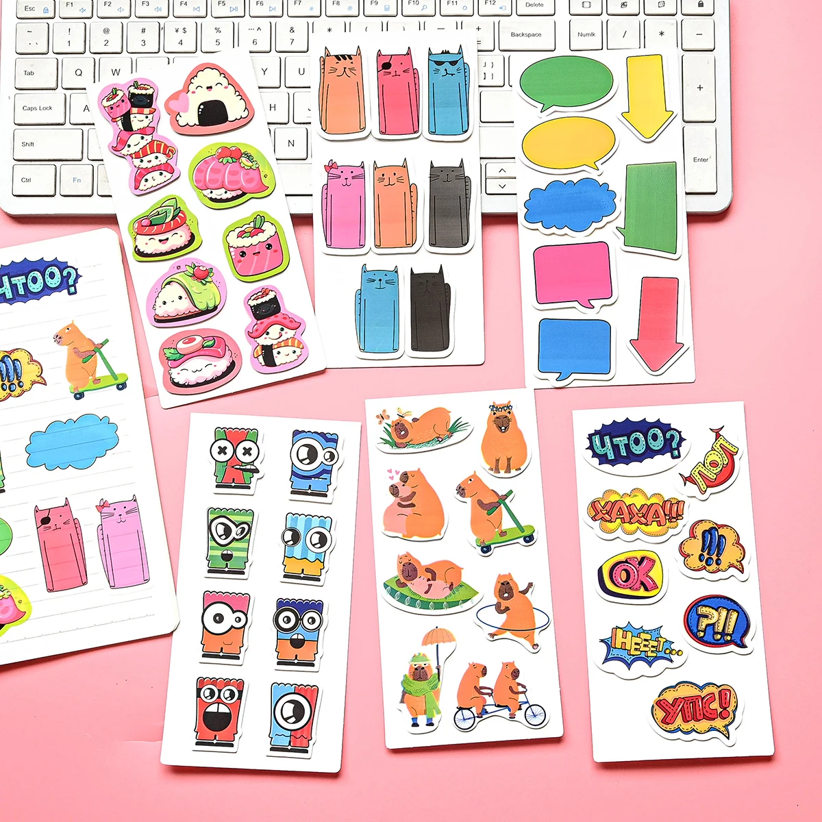 160 Sheets Transparent Color Stickers Self-Adhesive Index Tabs Sticky Notes Flags Stationery for School Office Supplies