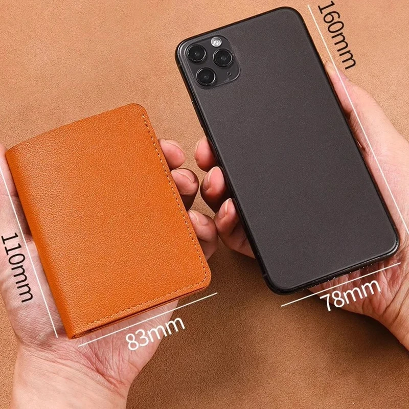 محفظة كلاسيكية رفيعة للغاية من جلد البولي يوريثان للرجال والنساء، محفظة قصيرة لبطاقات الائتمان بسيطة وعصرية