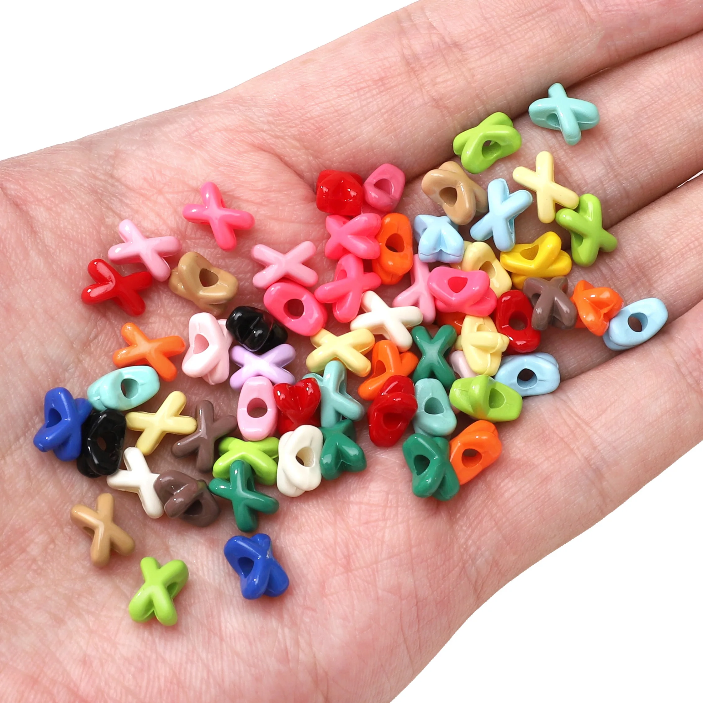 Multi Color Big Hole Acrylic Letter Beads Children Handcraft Ornament Alphabet Spacer Necklace Accssories DIY Jewelry Department