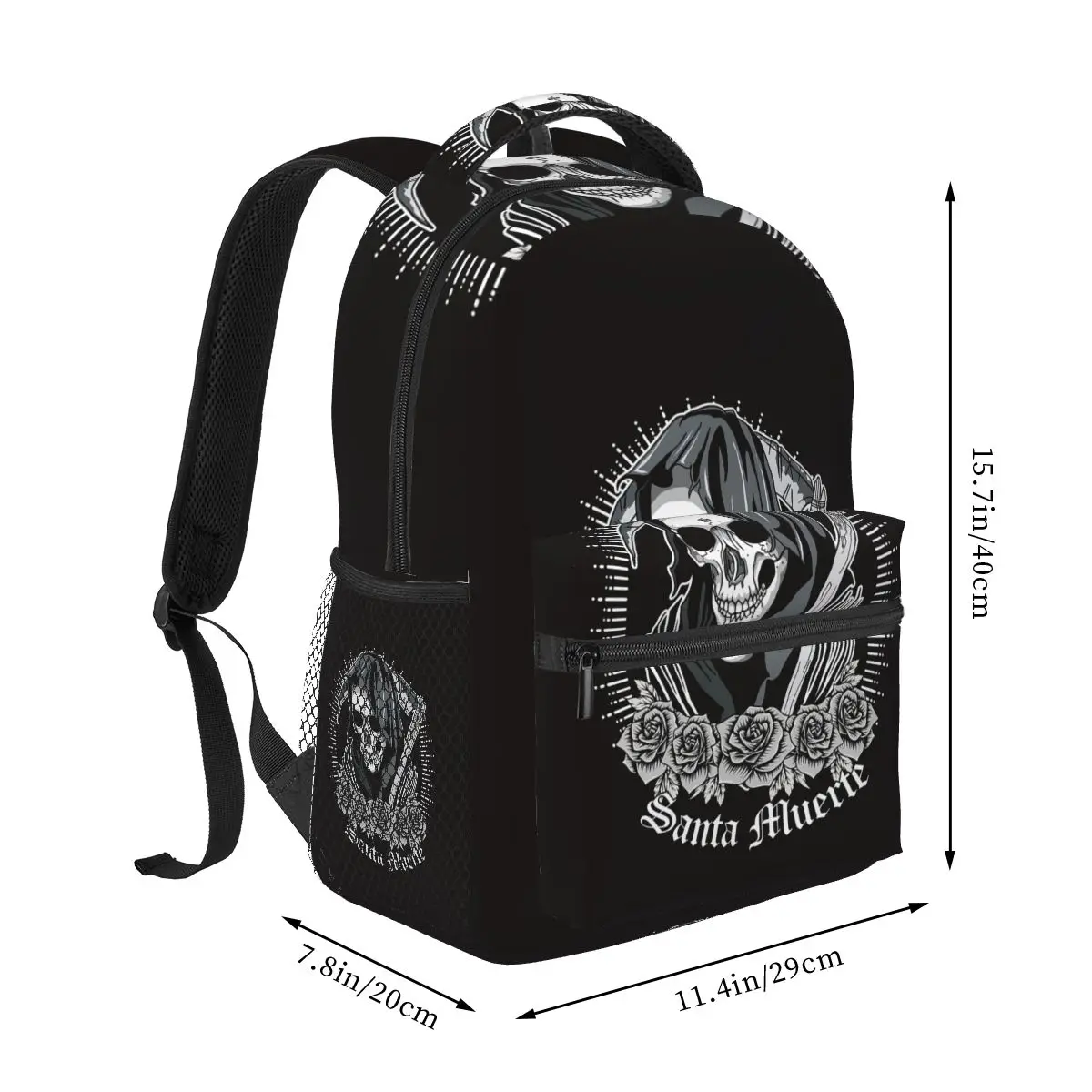 Santa Muerte Spanish Backpacks Boys Girls Bookbag Children School Bags Cartoon Kids Rucksack Shoulder Bag Large Capacity