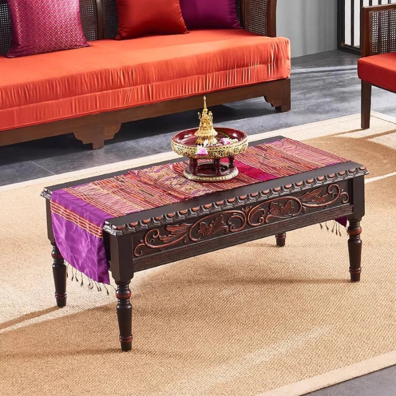 

Резной журнальный столик из массива дерева для небольшой квартиры, домашняя гостиная, чайная комната, журнальный столик, столик