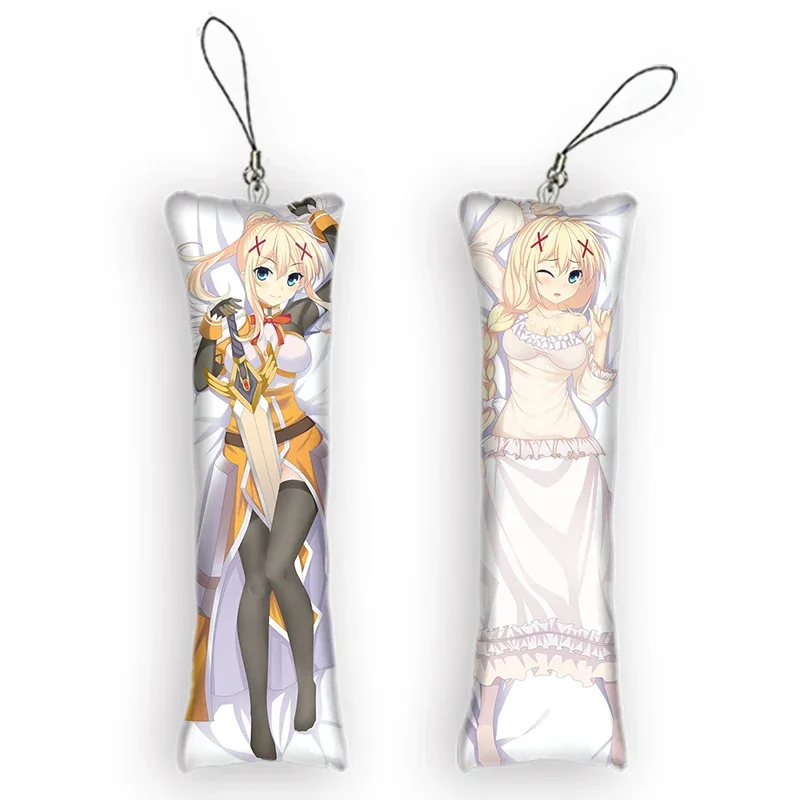 Konosuba Darkness Dakimakura portachiavi Double Sided Mini Anime portachiavi ornamento Cosplay portachiavi Anime