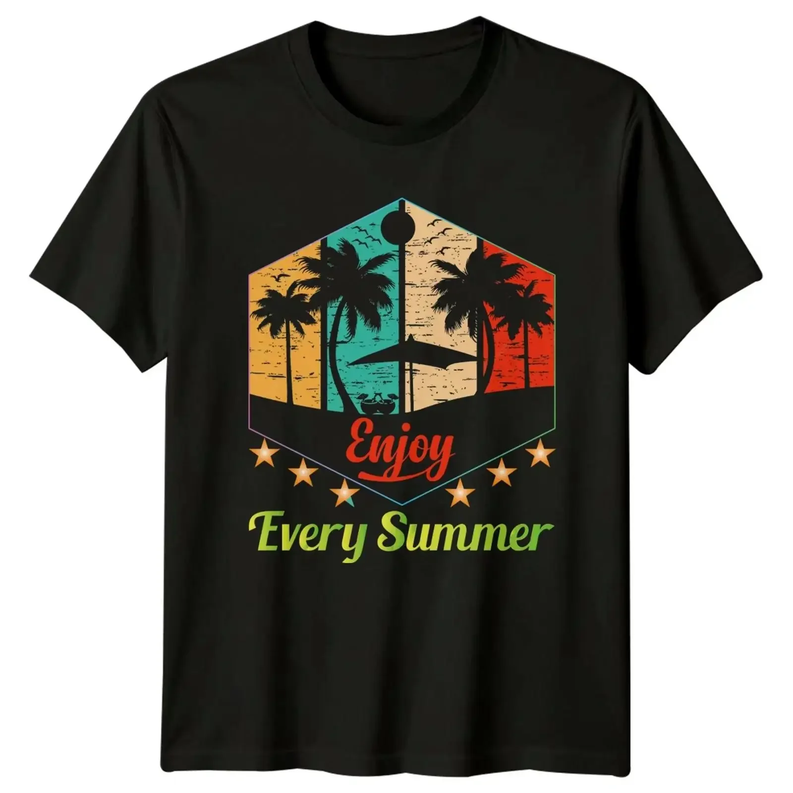 Enjoy Every Summer T Shirt Strand Tropisch Sommer Urlaub Geschenk für Sie und Ihn vintage Washed streetwear fashion