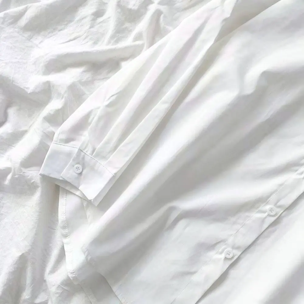 Warm Thermal White Shirt Mens Long Sleeve Winter Brushed Lining Loose Fit Casual Simple Style Comfortable Top