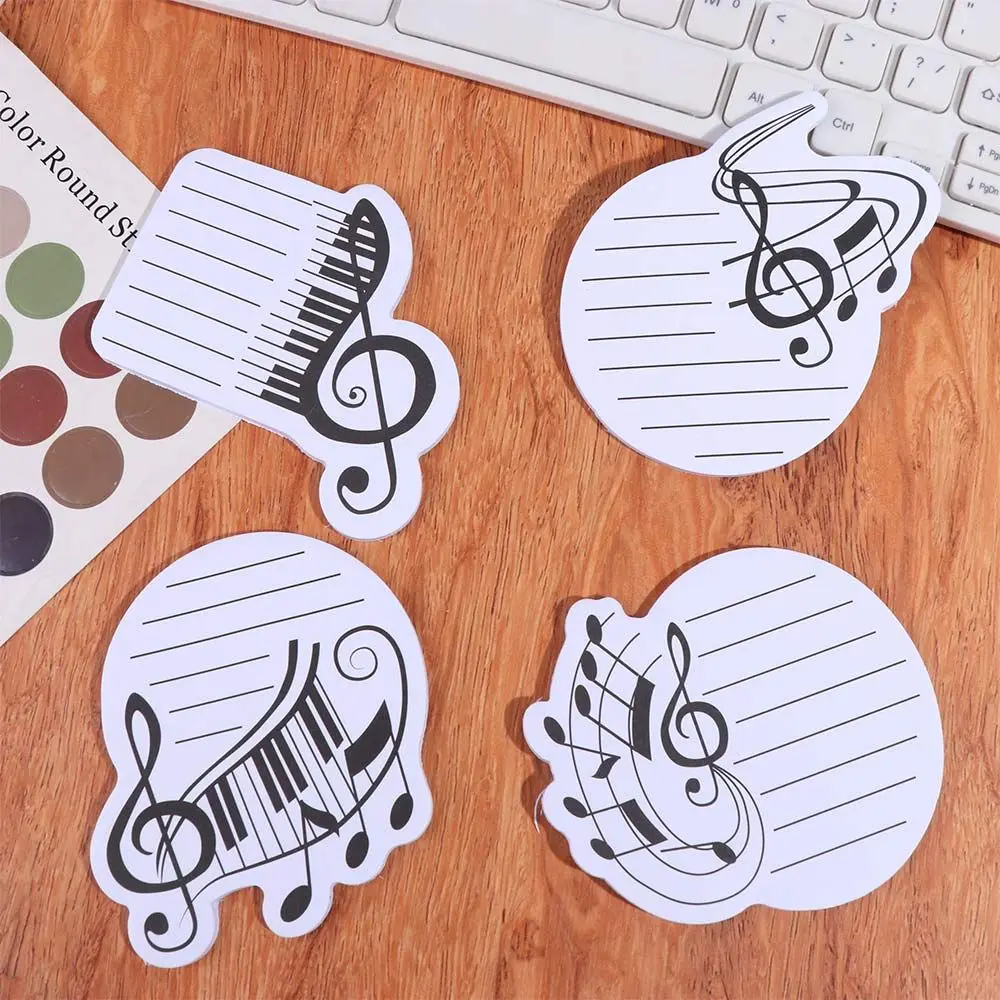 10Pcs/Set Self-adhesive Music Note Sticky Notes Smooth Writing 30 Sheets/Book Writing Memo Pad Creativity Various Music Shapes