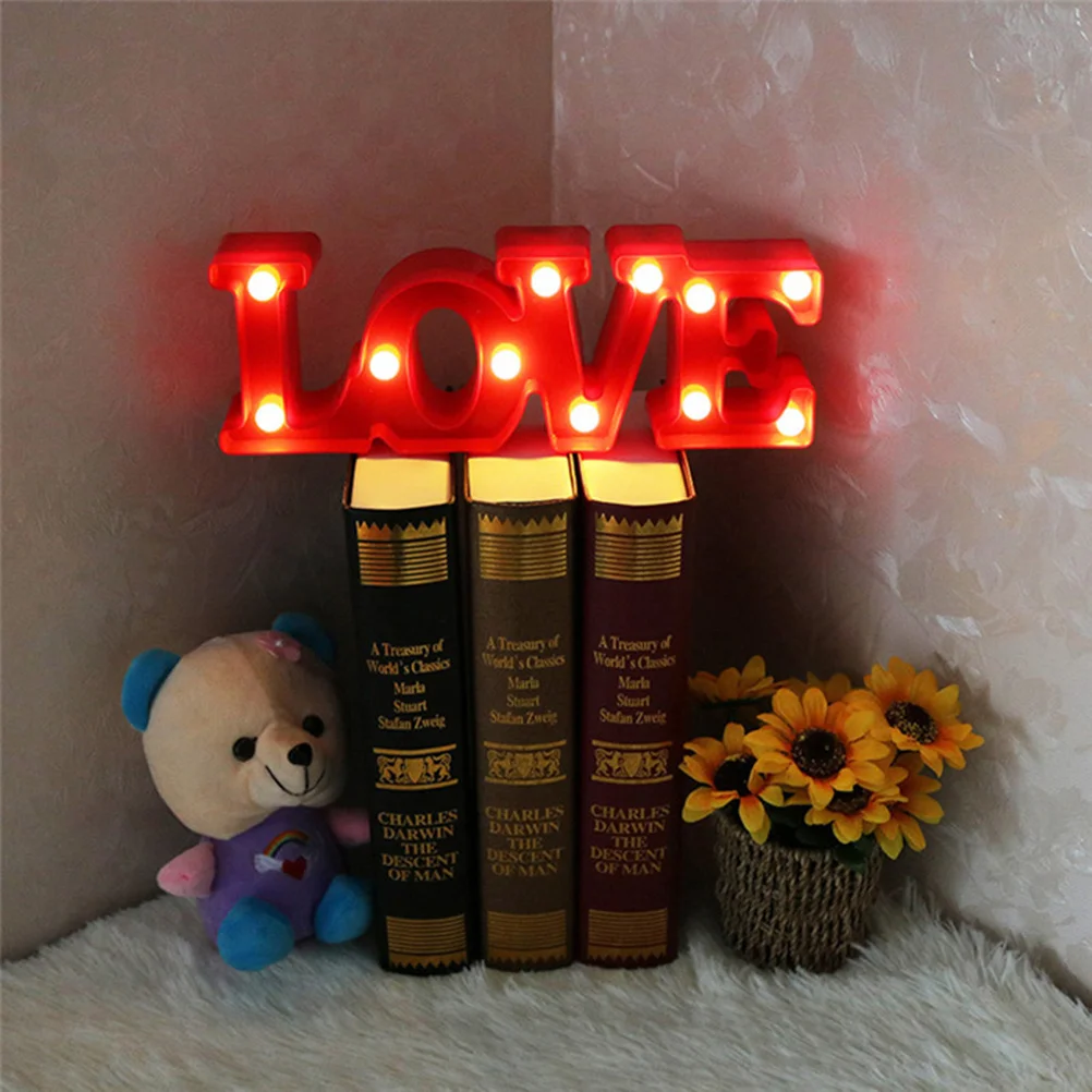 

Love Shaped Led Neon Sign Red Letter Lamp For Home Bedroom Kids Room Party Night Light Decor Table Lamp Commercial