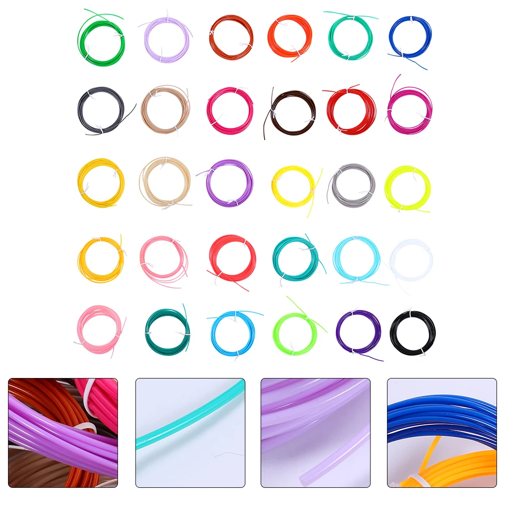 

30pcs Multicolor Filament Refill 3D Printer Pen Glossy Finish Kids Educational Printing Supplies 3D Printing Filament