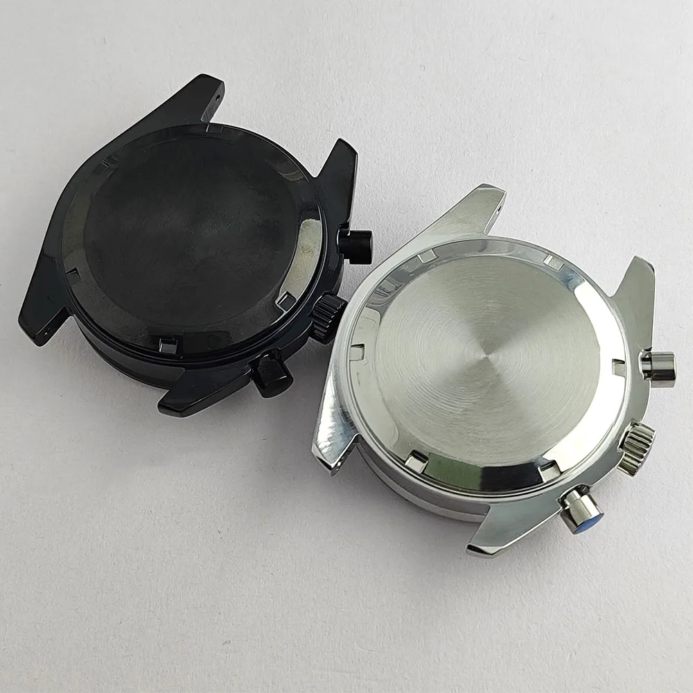 39,7 mm VK63 Gehäuse Herrengehäuse Schwarz Silber Gehäuse Passend für VK63 Uhrwerk Edelstahlarmband Uhrenzubehör