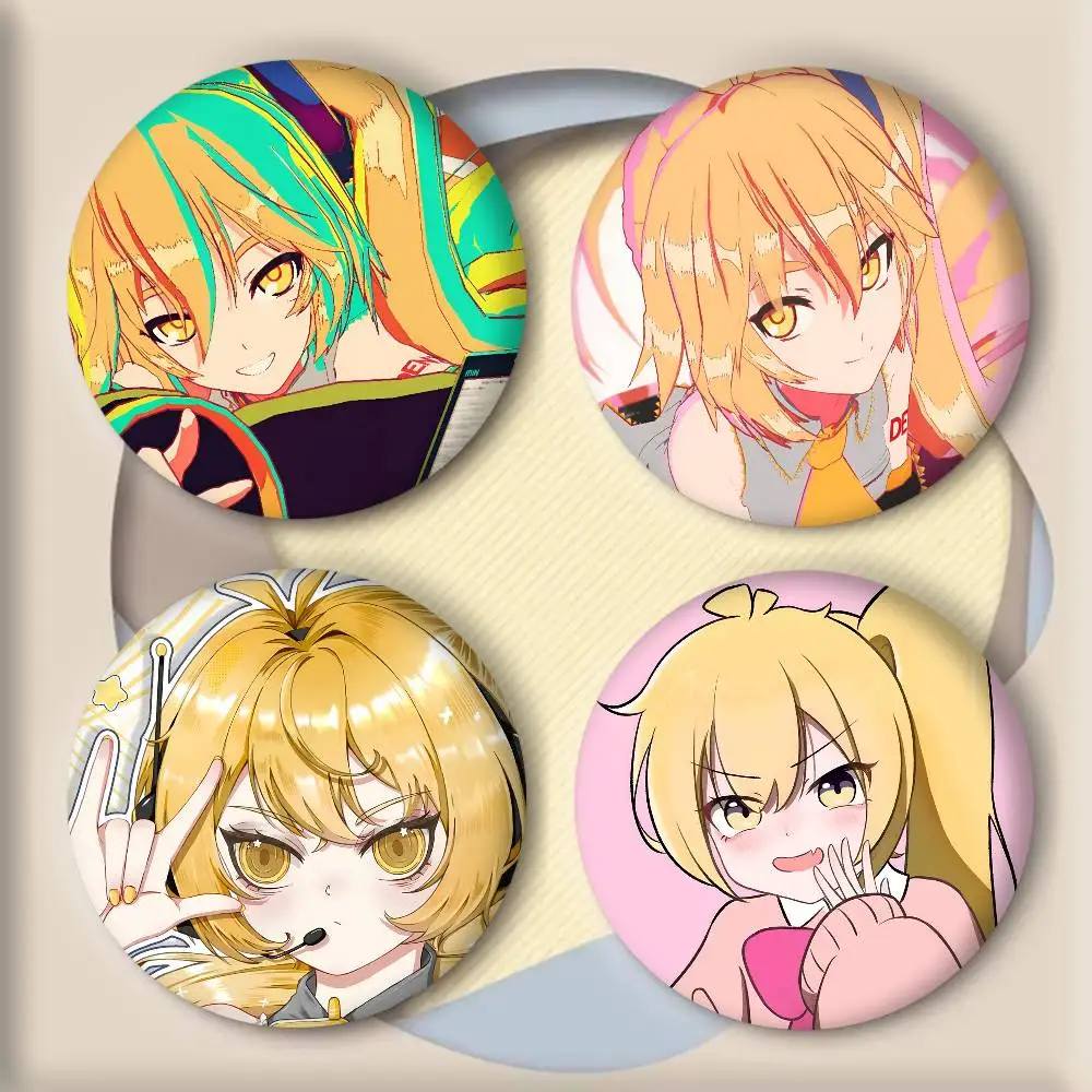 Cartoon Anime Creative Virtual Singer A-Akita N-Neru Badges Round Cosplay Pin Bag Decor Fans Collect Friends Gifts Brooch
