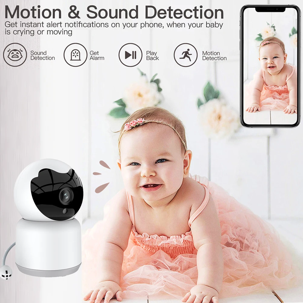 Tuya Smart Baby Monitor Camera 1080P Temperature Humidity Play Lullaby Remotely Two Way Audio Babies Nanny Video Camera