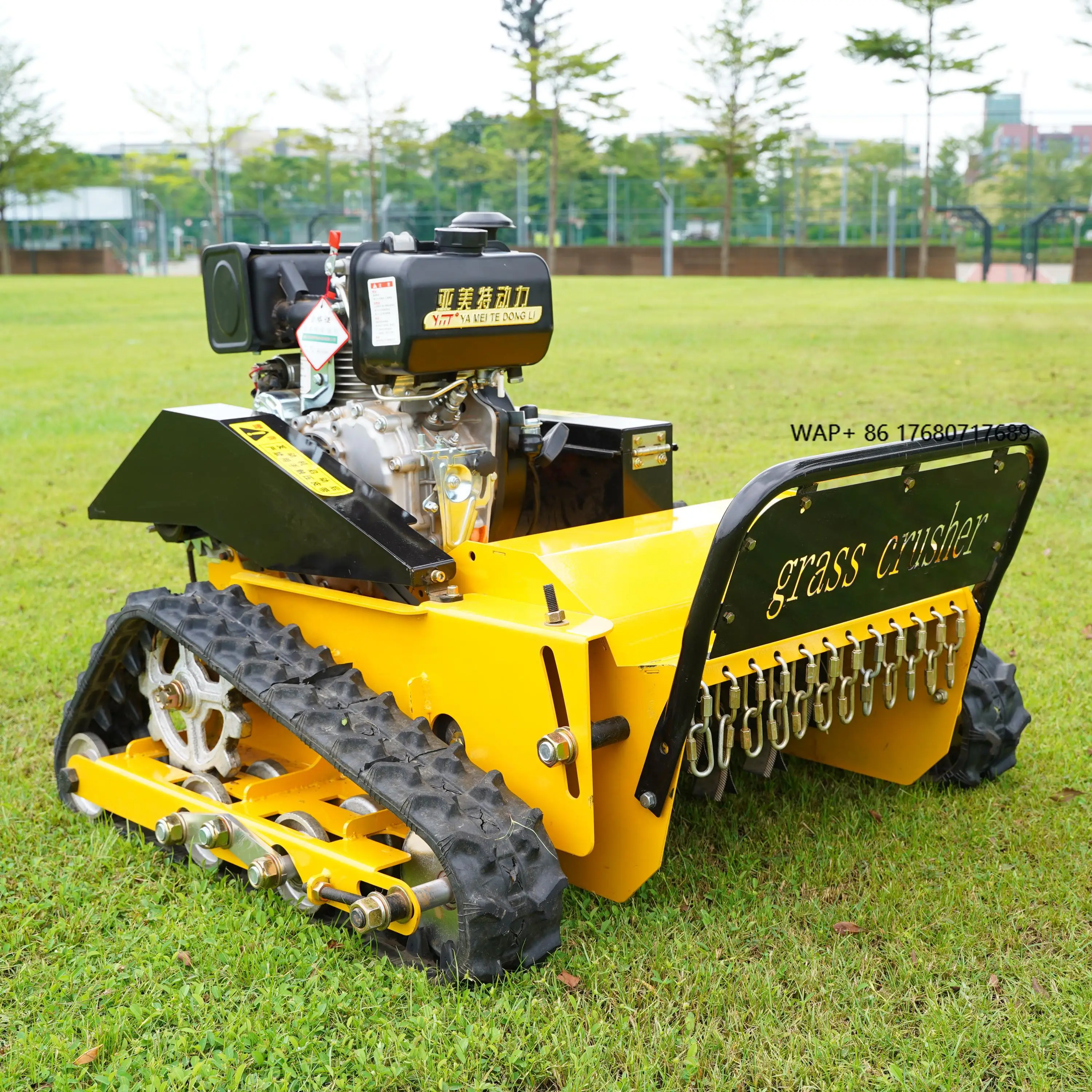 Powerful Cutting System Crawler Brush Cutter Grass High Mowing Efficiency Mini Robot Flail Lawn Mower