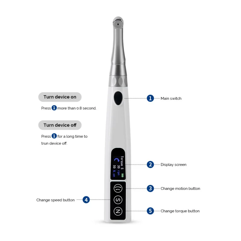 JUMTOP Dental Electric Implant Torque Wrench with 16pcs Screwdrivers 10-50N.cm Torque Driver Dentist Tool