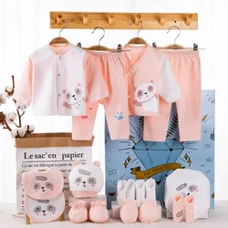 18piece/lot Newborn Baby Clothes For Girls Boys Sets New born Hat Bib 100% Cotton Infant Spring Autumn Soft Boy Clothing