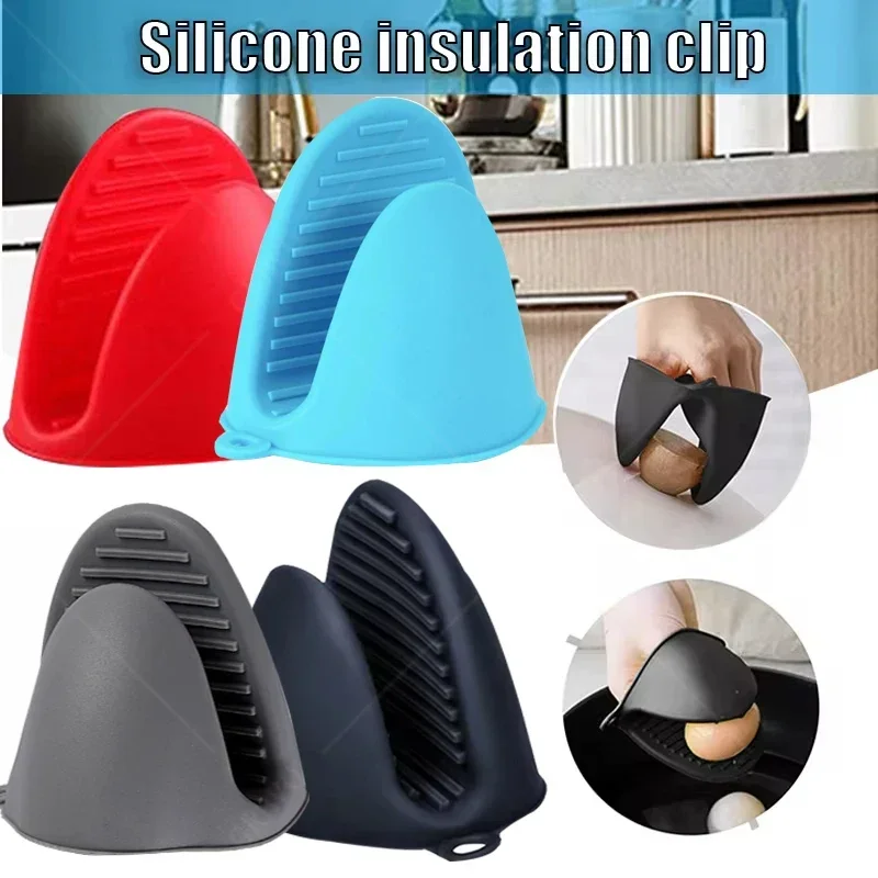 2pcs Oven Mitts Silicone Heat Resistant Pinch Mitts Anti Scalding Non Slip Gloves Clip Pot Holder Cooking Baking Oven Mitts Tool