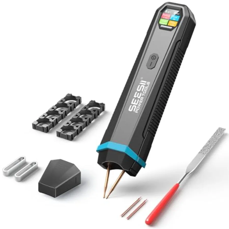 

SEESII Battery Spot Welder: Battery Welder with Visual Display, 3360W Max Power with 1-99 Gears, Copper Tips, Portable Spot Wel