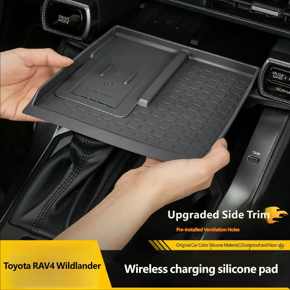 For Toyota RAV4 Wildlander 2026 LHD Auto Center Console Wireless Charging Silicone Anti-slip Pad