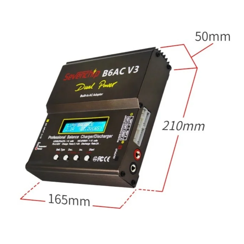 Professional B6ACV3 Upgraded Balance Charger for RC Drones and Planes with 80W Power and Internal Resistance Measurement