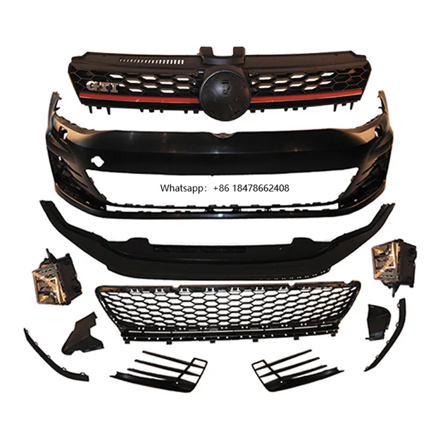 

Auto Modified High Quality PP Material Front Bumper with Grill for V W GOLF 7 2013-2017 Change to GOLF 7 GTI Body Kit