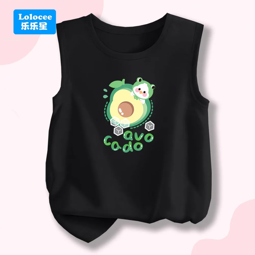 Unisex Kids' Casual Sleeveless T-shirt - Cute Fruit avocado Print Tank Top Girls' Summer Cartoon Singlet NYG1