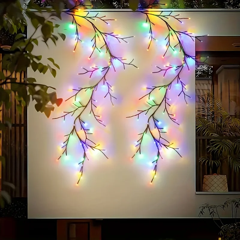 96 LEDs Vine Lights Bendable Willow Vine Lights,8 Modes Artificial Plants Tree Branches Lights with USB Powered Walls Room Decor