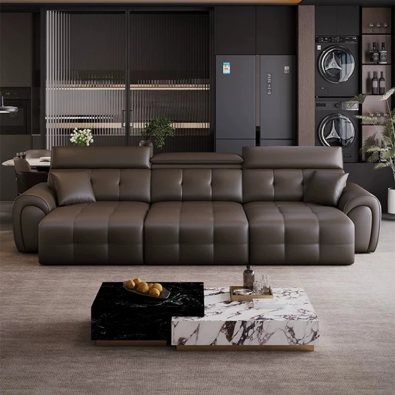 Lawrence Zero-Wall Electric Recliner Leather Sofa Bed Modern 2-in-1 Convertible Couch for Living Room & Home Use furniture