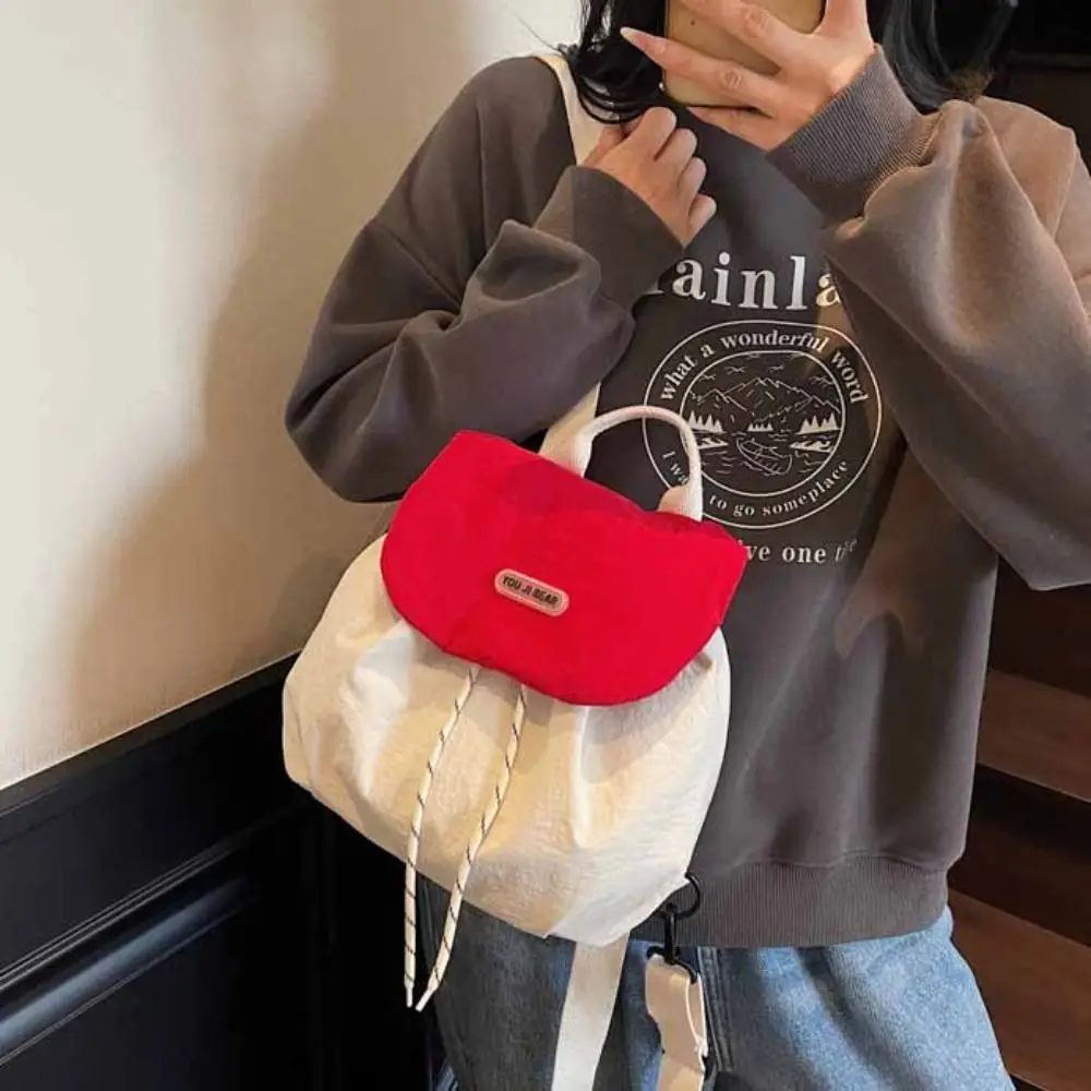 

Портативный однотонный рюкзак на шнурке, быстросохнущая нейлоновая школьная сумка для студентов, большая вместительная сумка на плечо для подростков