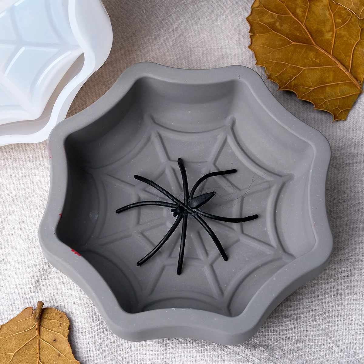 Spider Web Storage Box Molds Ghost Candy Moon Jewelry Storage Jar Succulent Flowerpot Plaster Mould DIY Halloween Silicone Mold