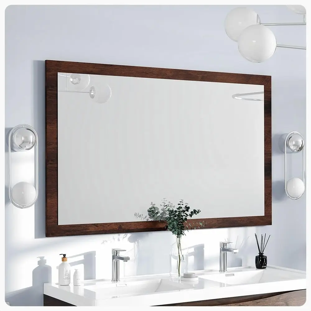 

48 x 30 Rectangular Rosewood Framed Wall Mirror