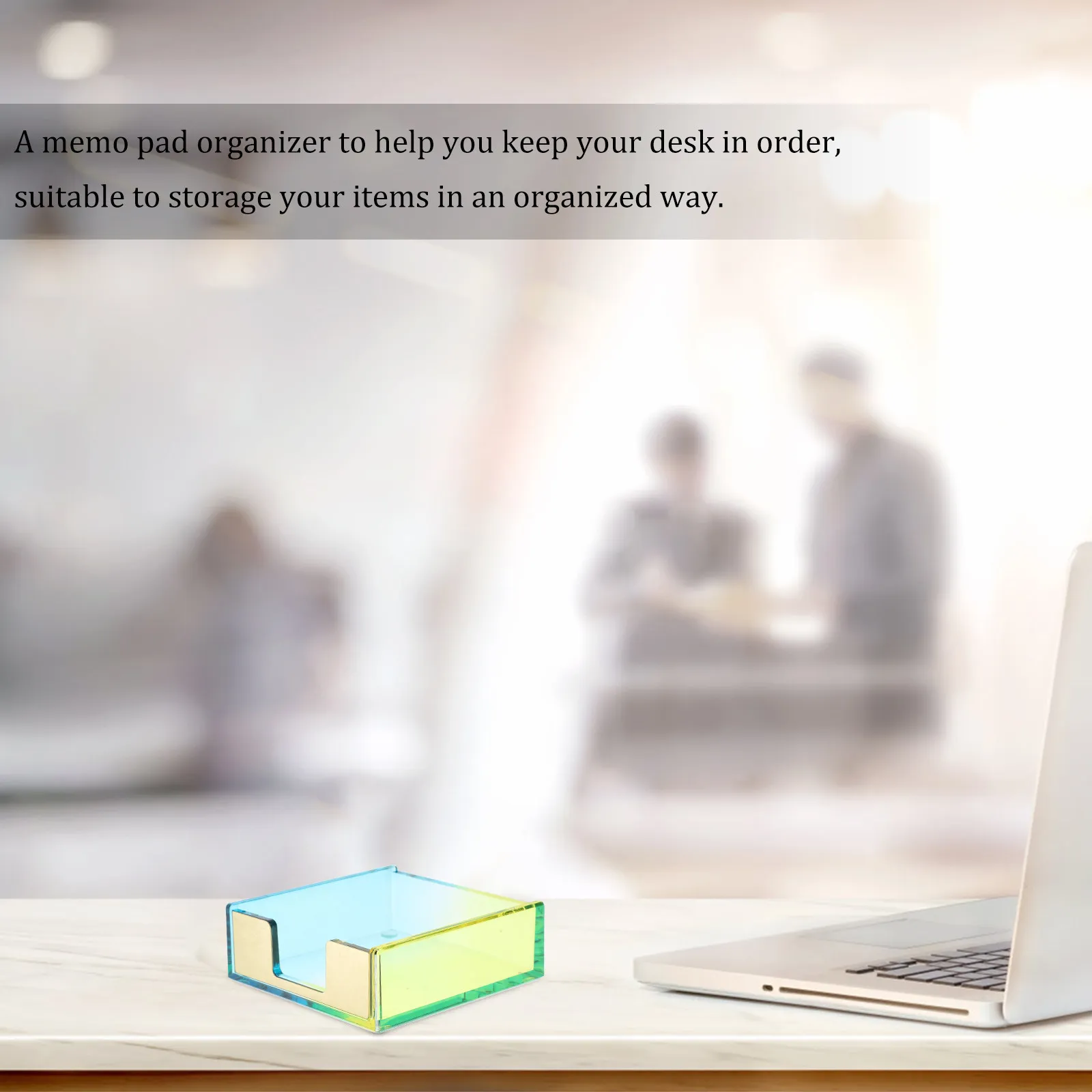 Acrylic Memo Pad Holder Notepad Dispenser Desk Organizer Box for Office School Notes Pens Paper Clips
