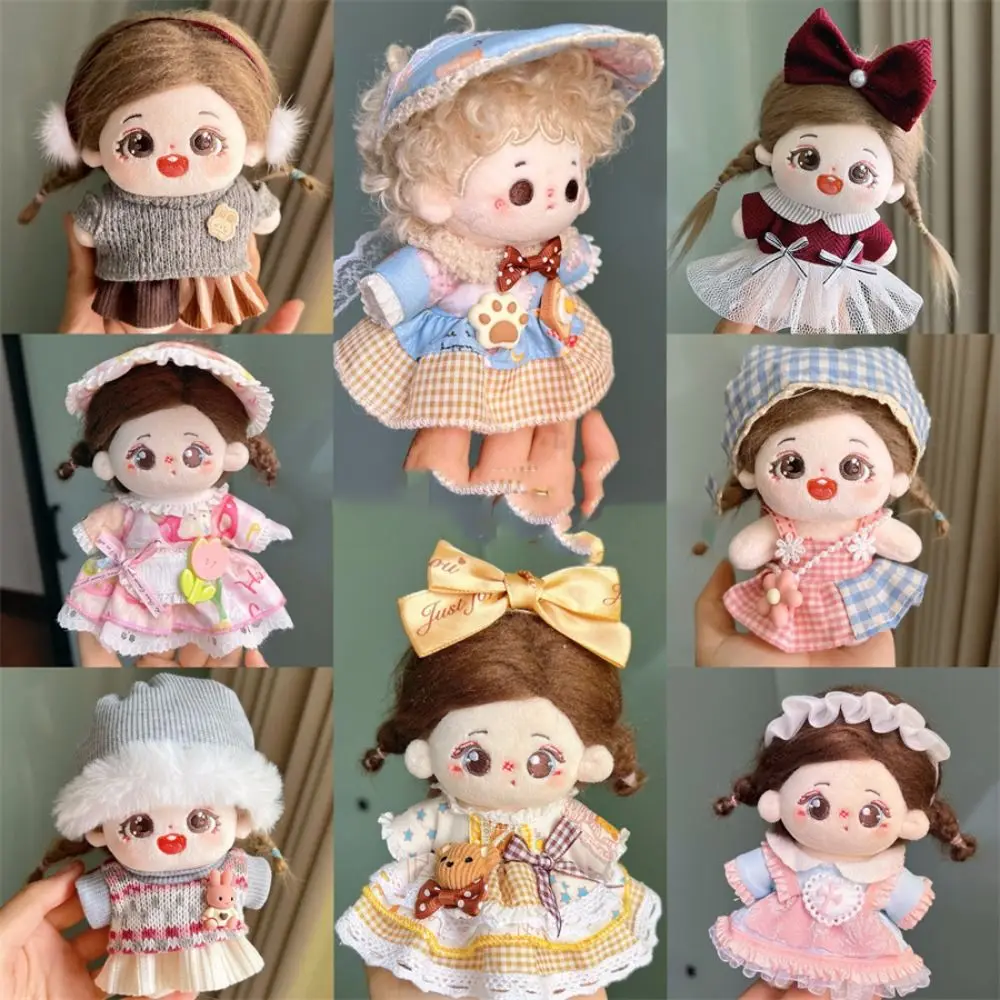 10cm Kawaii Plush Cotton Doll Idol Stuffed Super Star Figure Dolls No Attribute Crying Cotton Doll Can Change Clothes Kids Gift