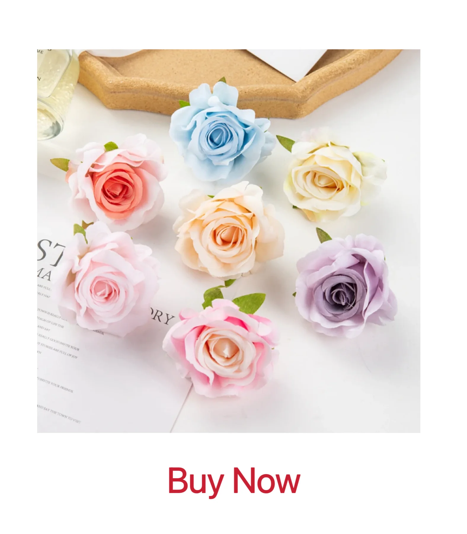 50/100 Stück künstliche Blumen für Heimdekoration, Hochzeit, Brautaccessoires, Ausverkauf, DIY-Geschenke, Boxen, Sammelalbum, Braut-Brosche – Detail 6