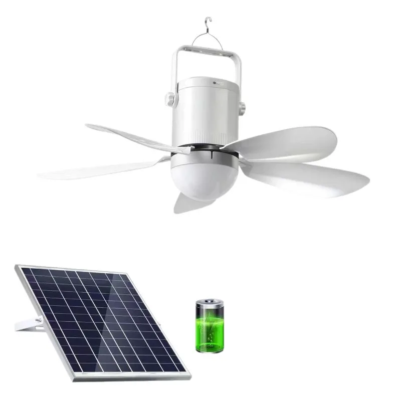 Solar electric fan USB remote control charging Car camping Ceiling