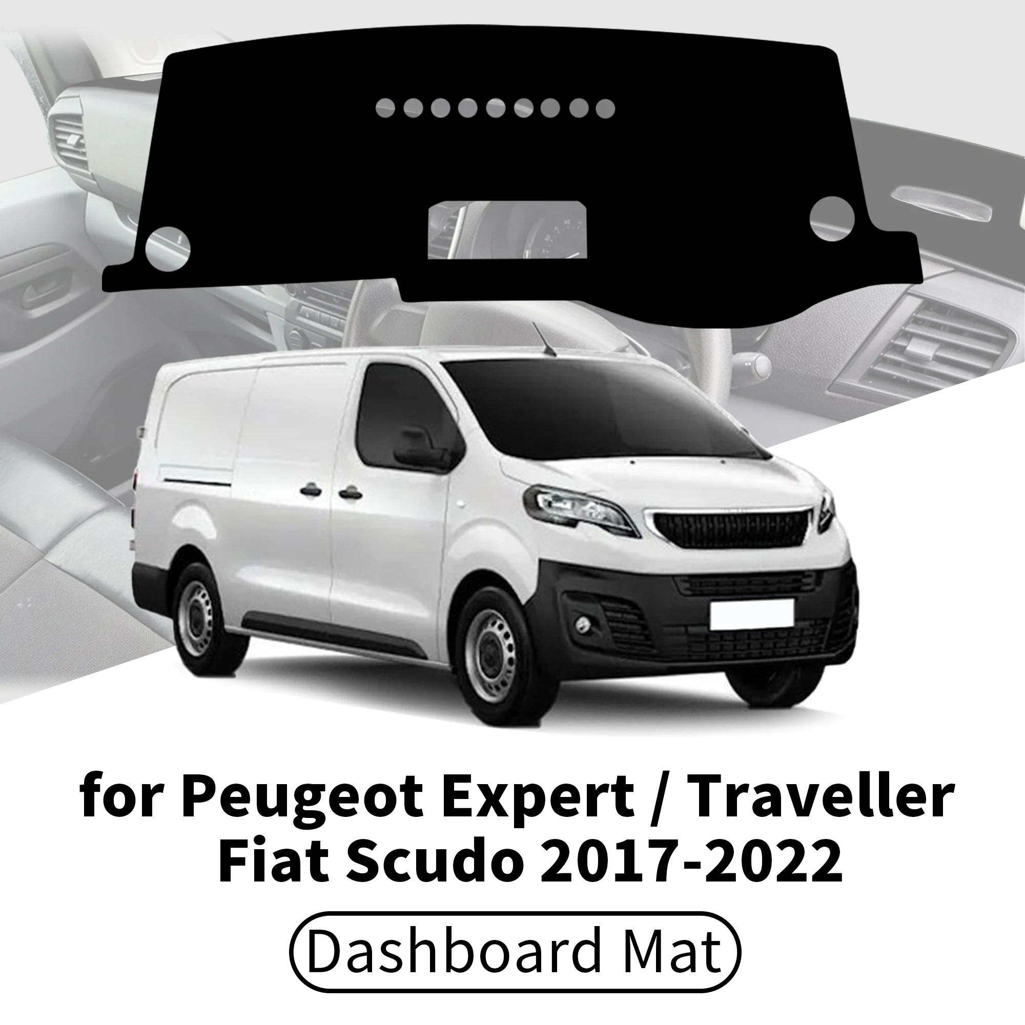 for Peugeot Expert Traveller 2017-2022 Fiat Scudo Car Dashboard Cover Dashmat Sunshade Anti‑UV Anti‑Glare Dash Mat Interior