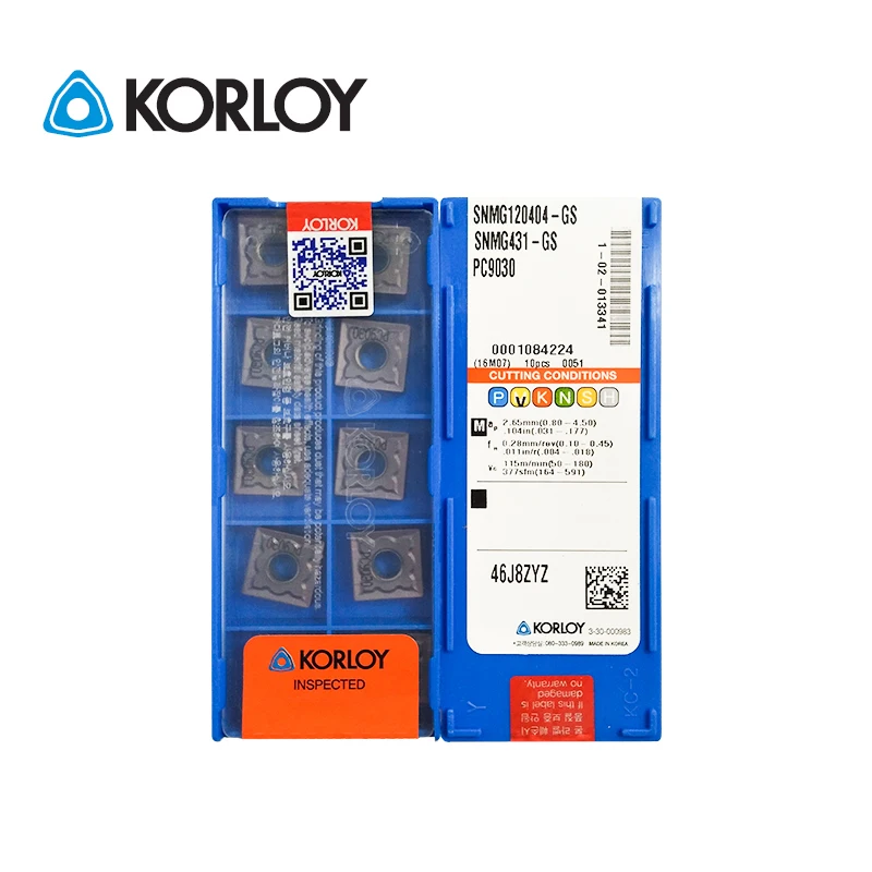 10pcs KORLOY 100% Original SNMG120404 HM HS HA GS NC3020 NC3120 PC9030 HO1 Medium Cutting CNC Holder Carbide Turning Inserts