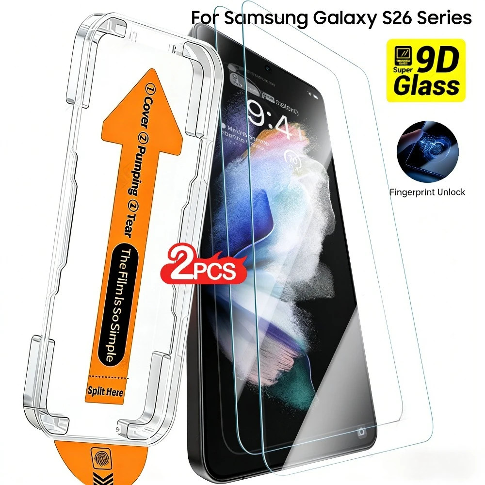 

Защитное стекло на весь экран (2 шт.) для Samsung Galaxy S26 S25 S24 Ultra S23 S22 S21 Plus S25 S26 Edge, установка в один клик