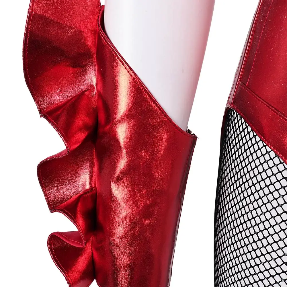 سكاي رايلي تأثيري الأحمر زي 2024 فيلم ابتسامة 2 تمويه النساء الرقص مرحلة وتتسابق الأحمر بذلة الجوارب مجموعة كاملة هالوين البدلة #4