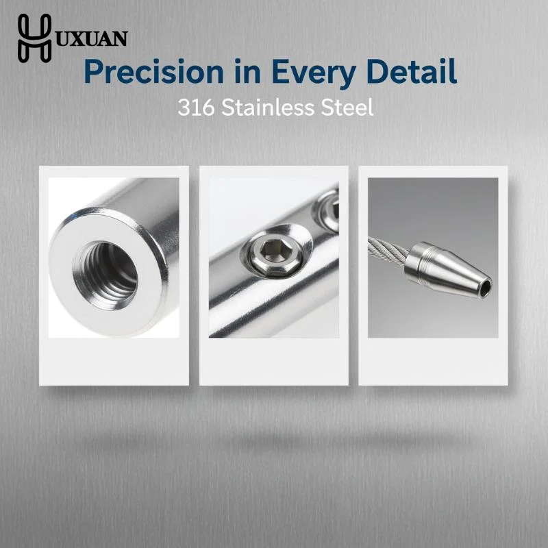 316 Stainless Steel Cable Railing Thread Fittings Wire Rope Tensioner Receiver Terminal End Toggle 3mm 4mm 5mm 6mm