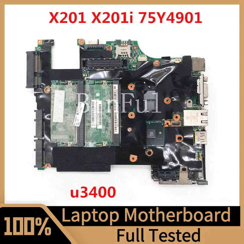 

48.4CV05.021 Mainboard For Lenovo Thinkpad X201 X201i Laptop Motherboard 75Y4901 08270-2 With U3400 CPU 100% Full Tested Good