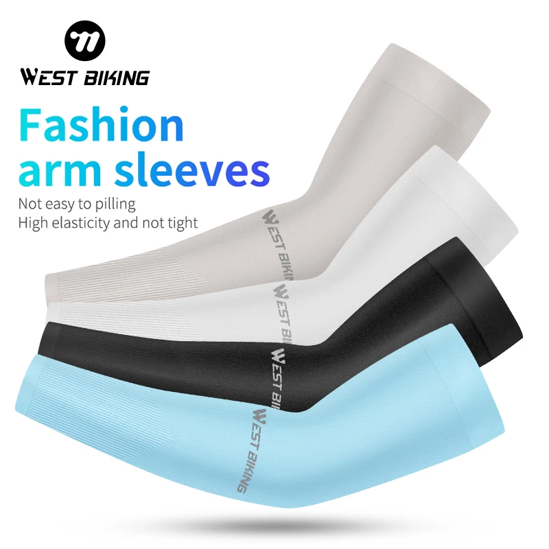 

WEST BIKING UV Sun Protection Sport Arm Sleeves Cycling Running Fitness Basketball Breathable Men Women Sunscreen Arm Warmers