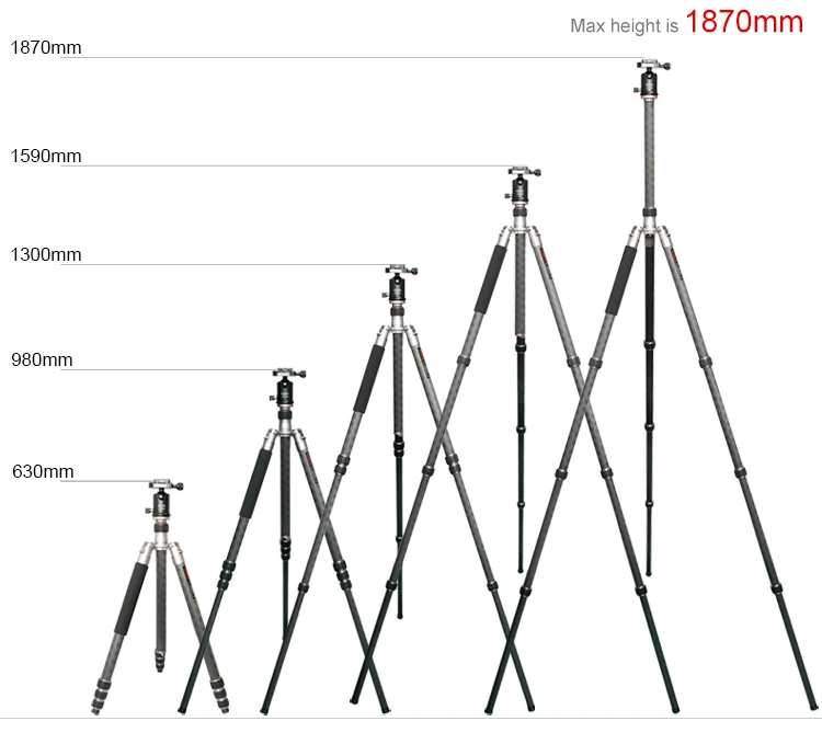 Carbon Fiber Camera Tripod  Heavy Duty Light Travel Stands  Tripods Obo C314