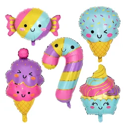 1/5Pcs Ice Cream Candy Cake Dessert Foil Balloons Girls Summer Birthday Party Candy Bar Decorations Kids Toy Cartoon Air Globos