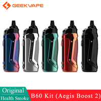 Original GeekVape B60 Kit 2000mAh battery 60W Box Mod with 5ml Aegis Boost 2 Pod Fit B Coil Electronic Cigarette Vape Vaporizer