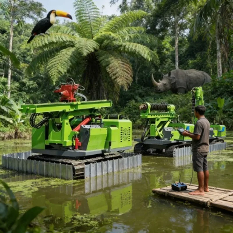 Hydraulic Drop Hammer Pile Driver Crawler Mounted for Photovoltaic Ground Mount
