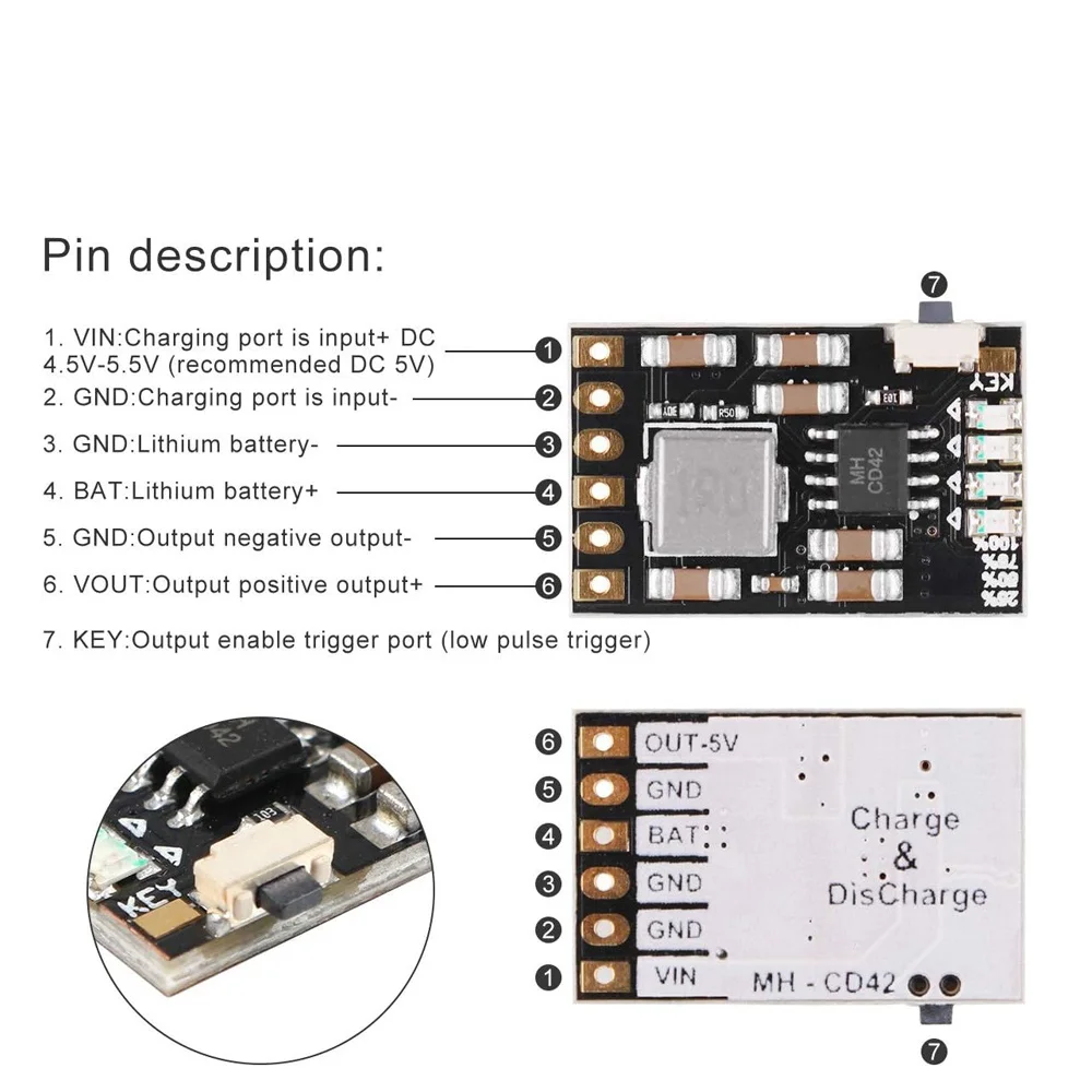 XZG DC 5V 2A Mobile Power Diy Board 4.2V Charge/Discharge(boost)/battery protection/indicator module 3.7V lithium 18650 1-10PCS