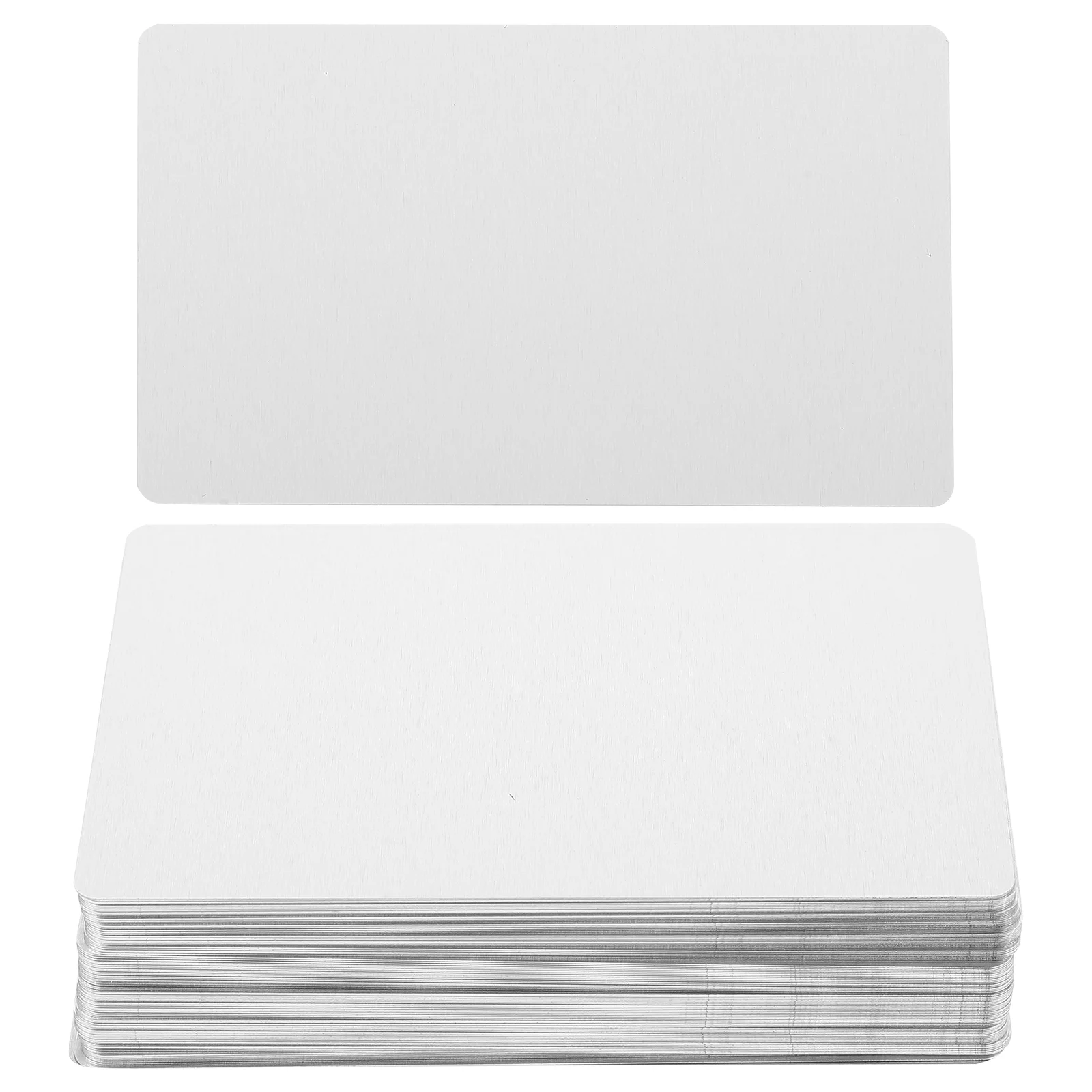 100 Pcs Blank Blank Blank Cards Sublimation Business Aluminum Plate 8.4X5.6cm Metal Engraving Name White Alloy