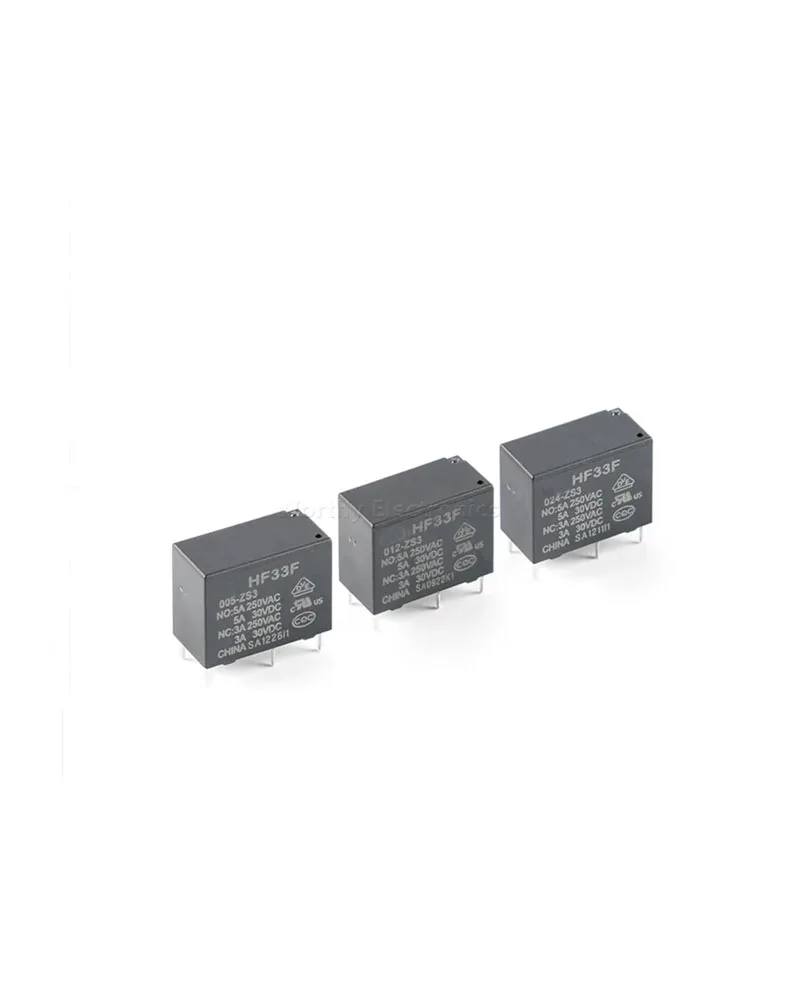 

Free shipping 10pcs/lot HF33F/005/012/024-ZS3 5V 12V 24V 5A 5Pin Relay New and original