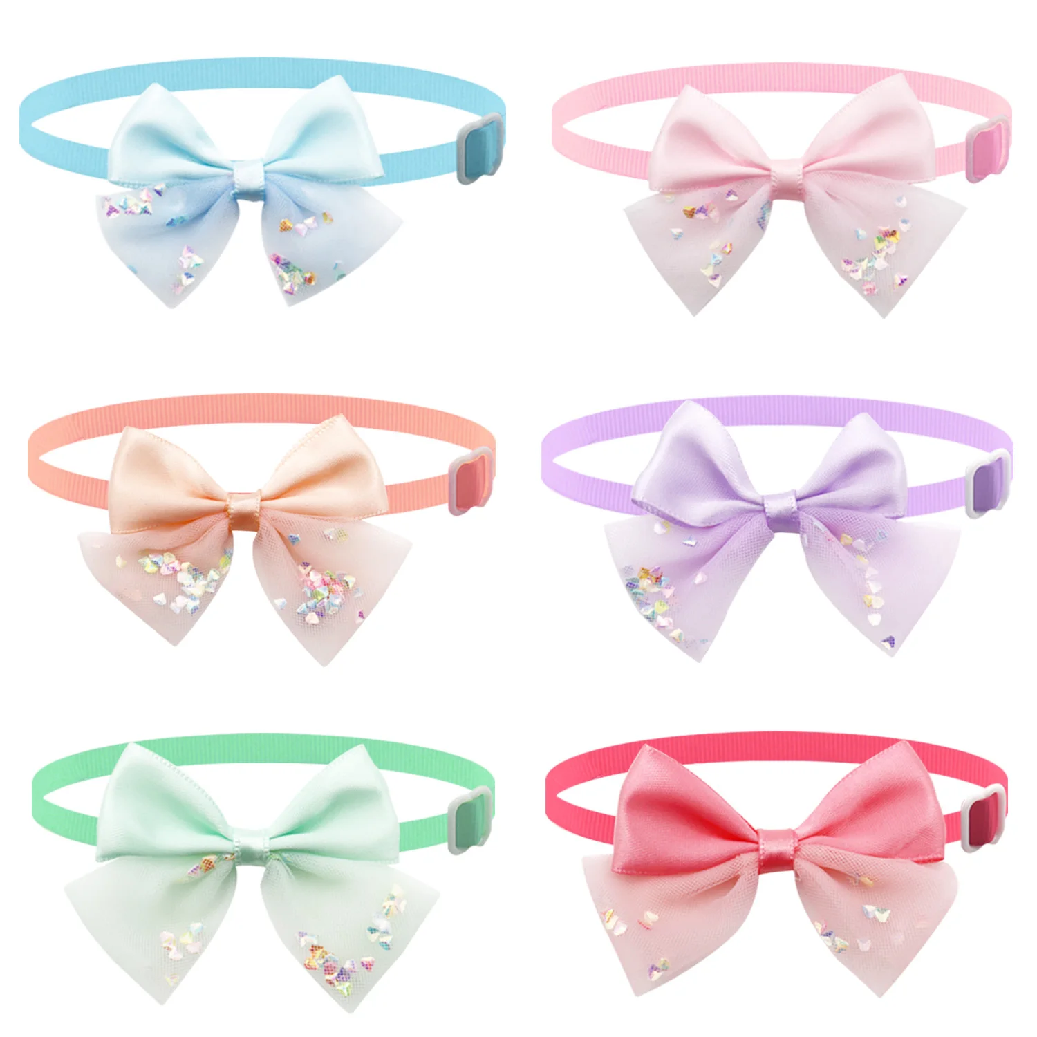 

50/100Pcs Dog Grooming Bows Ties Bling Soft Yarn Adjustable Dog Bowtie Collar Accessories Bows For Puppies Girls Cat Pet Product