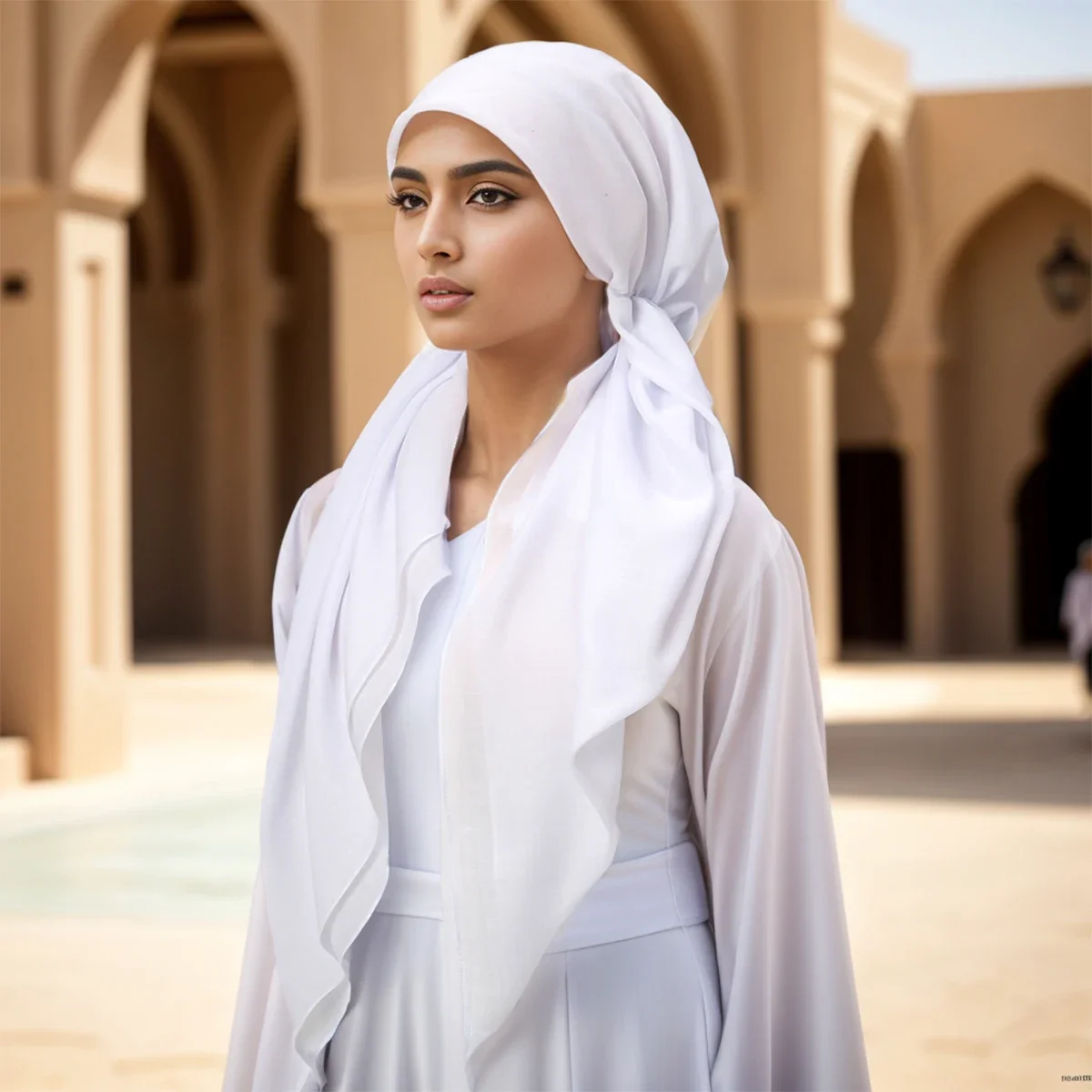 

Solid Color Elastic Headband Cap For Woman Muslim Hijab Hat Lady Fashion Instant Scarf Islamic Turban Bandana 75*25cm