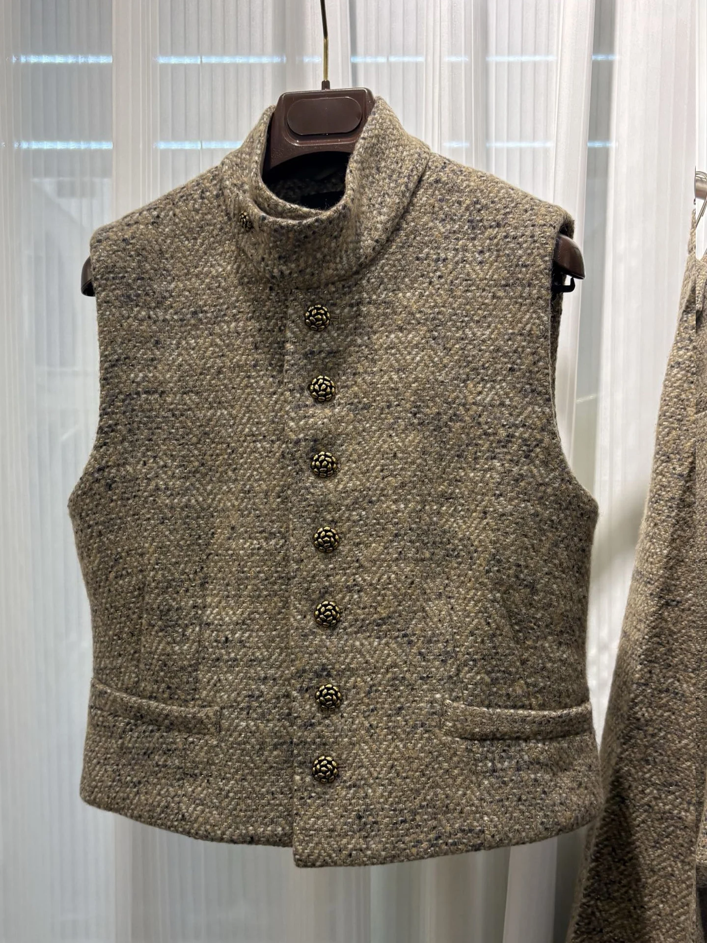 Nowy styl jesień-zima: wysokiej jakości modna kamizelka + marynarka + szerokie spodnie z rozszerzanymi nogawkami