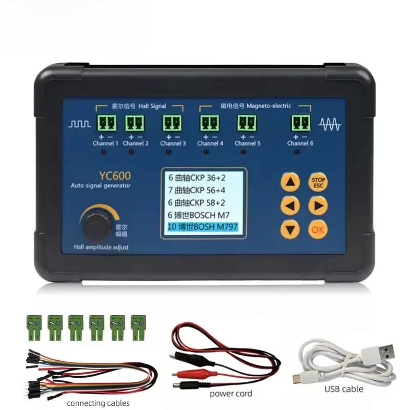 YC600 Six Channel Auto Signal Generator ECU Computer Maintenance Tester Crankshaft Camshaft Motorcycle CKP CMP  Simulator